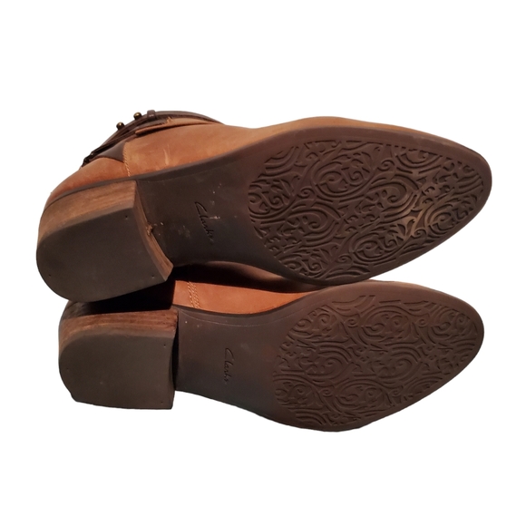 Clarks Brown Zip-Up Ankle Booties Boots Women's Size 7.5M - Picture 7 of 9